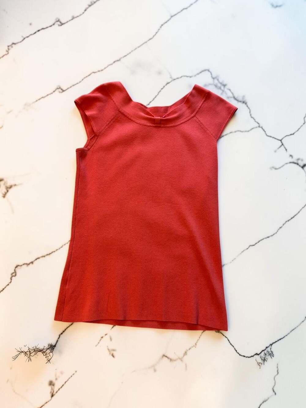 Ann Taylor Red Cap Sleeve Knit Sweater Tank Top Size S